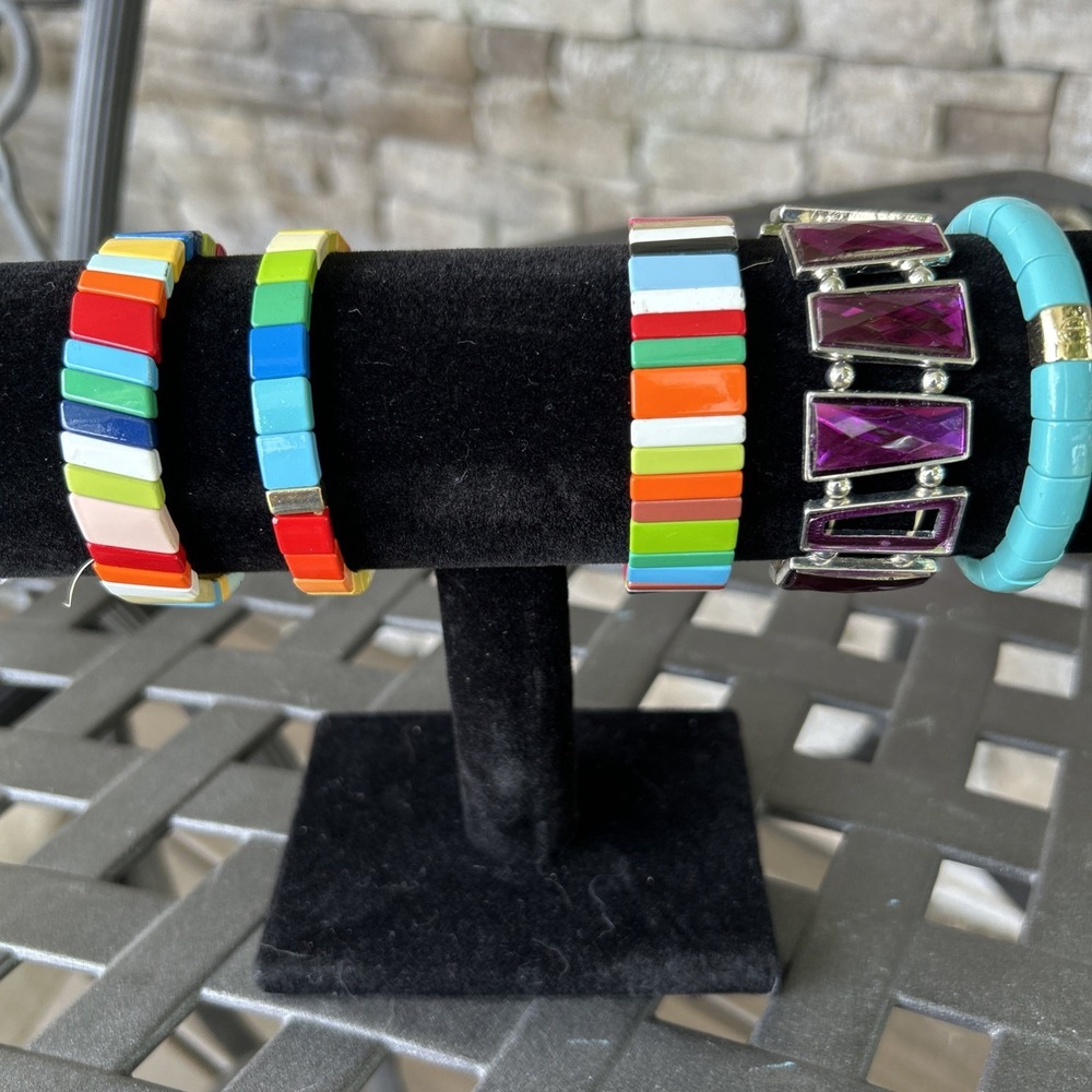 Lot 5 Colorful Stretch 80's‎ Bracelets